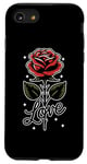 Coque pour iPhone SE (2020) / 7 / 8 Goth Fleur - Gothic Rose Rouge