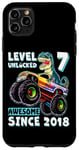 iPhone 11 Pro Max Level 7 Unlocked T Rex Monster Truck Dinosaur 7th Birthday Case