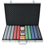 vidaXL Pokerset med 1000 marker aluminium Flerfärgsdesign