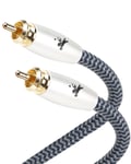 Câble Coaxial RCA Audio Numérique[1m], Cable Sumwoofer avec Fiche Jack Plaqué Or 24K RCA mâle vers RCA mâle- Spdif pour Home Cinema 5.1 (cinéma Maison) CD, Chaîne Hi-Fi - 1mètre