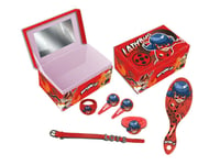 Miraculous Ladybug Cardboard Jewellery Box with Mirror and Hair Acceessories