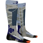 X-Socks Ski Rider 4.0 - Chaussettes ski femme Stone Grey Melange / Mineral Blue 35 - 36