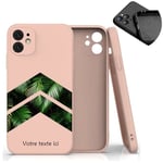 Coque rose Iphone 12 12 PRO chevron jungle personnalisee