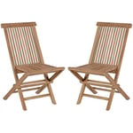 KaYu Lot de 2 chaises de Jardin en Teck Massif Pliantes. Chaise Folding extérieur Teck Massif.