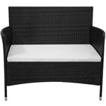 Maisonchic - Banc de jardin, banc exterieur, banquette de jardin 90 cm Résine tressée Noir CON77904