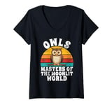 Womens Owls Masters of the Moonlit World Owl V-Neck T-Shirt