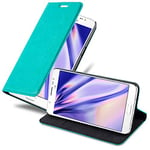 cadorabo Coque pour Samsung Galaxy J5 2016 en Turquoise PÉTROLE - Housse Protection avec Fermoire Magnétique, Stand Horizontal et Fente Carte - Portefeuille Etui Poche Folio Case Cover