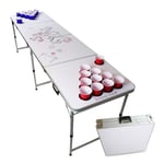 Backspin table de Beer Pong set White DIY Poignées de transport Porte-balles 6 balles