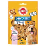 Pedigree Dentastix Chewy Chunx – Pour moyen/grand chien (15+ kg) – Friandises au poulet – Pour une bonne hygiène bucco-dentaire – 5 sachets de 68g