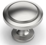 A Lot de 20 Bouton de Meuble Bouton Porte Cuisine Rond Boutons de Porte Alliage de Zinc Bouton Porte Placard Nickel Brossé Bouton Porte Poignée Cuisine