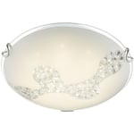 Globo - Plafonnier led rond en verre, luminaire de couloir en cristal, lampe de cuisine blanche, 8W 645lm blanc neutre, DxH 25x9,5 cm 48258-8