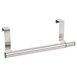 1x 40cm Stainless Steel Over-Door Towel Rail Chrome Bathroom Kitchen Holder Rack