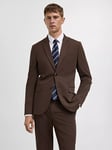 Mango Paris Super Slim Fit Blazer, Medium Brown