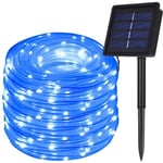 Guirlande Ruban Lumineuse Solaire, 200 LEDs 72ft22M de Cuivre Extérieur Tube Rope Guirlande Lumineuse Décorative - Bleu