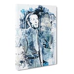 Frank Sinatra In Abstract Modern Art Canvas Wall Art Print Ready to Hang, Framed Picture for Living Room Bedroom Home Office Décor, 30x20 Inch (76x50 cm)