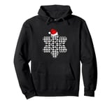 White & Black Christmas Buffalo Plaid Snowflakes Santa hat Pullover Hoodie