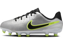 Nike Legend 10 Academy FG/MG Chaussure de Football, Metallic Silver/Black/Volt, 36 EU