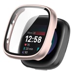 Fitbit Versa 4 / Sense 2 - Shockproof skal med inbyggt skärmskydd - Rosa guld