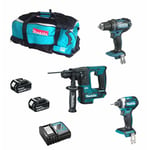 Makita - Kit 18V MSB3P2 (DHR171 DDF482 DTD154 2 x 5,0 Ah DC18RC Trolley)