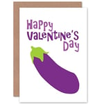 Wee Blue Coo Valentines Love Aubergine Eggplant Emoji Humour Rude Greetings Card Cp3254