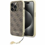 Guess iPhone 15 Pro Mobilskal Charms Collection - Brun