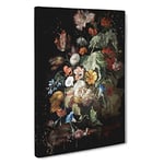 Willem van Aelst Still Life Flowers 2 Canvas Print for Living Room Bedroom Home Office Décor, Wall Art Picture Ready to Hang, 30 x 20 Inch (76 x 50 cm)