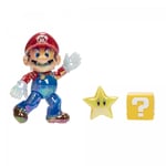 Nintendo Super Mario figur 10 cm med tilbehør - Power Mario med stjerne