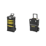 STANLEY Rolling Workshop Toolbox, Detachable Toolbox with Drawers, Flip Bin, Back Pocket, 7" Heavy Duty Wheels, 1-79-206 & Mobile Work Centre Toolbox, 2 Tier Stackable Units, 1-93-968