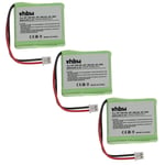 vhbw 3x NiMH batteries 600mAh (2.4V) pour téléphone portable, Smartphone Telekom T-Easy C310 comme 82H, BC102168, u.a..