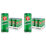 Carabao Energy Drink Original, 12 x 330ml Cans Case, Low Calorie, Lower Sugar, B Vitamins, Taurine, Caffeine with Zero Crash, Vegan Friendly, Gluten Free Drink, Bulk Crates, Multipack (Pack of 2)