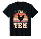 Youth Chicken 10 Year Old Birthday Boy Girl 10th Chicken Birthday T-Shirt