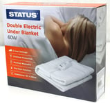 Status Machine Washable Double Electric Under Blanket 3 x Heat Settings 60W