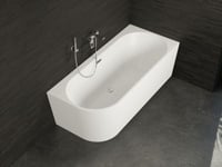 Baignoire semi-îlot murale CAPRI 160 Droite L. 160 x l. 76 cm, by SPALINA