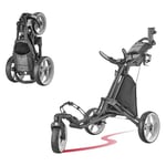 Caddytek Unisex Caddylite One - Swivel V8, Dark Grey Golf Push Cart Trolley, Black