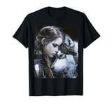 Woman with her Siberian Husky Wolf Dog Fantasy T-Shirt