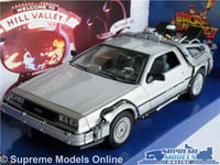 DELOREAN BACK TO THE FUTURE II 2 CAR MODEL 1:24 SIZE SIZE WELLY TIME MACHINE T3