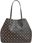 Guess Vikky Tote with Logo Design Large With Pouch Womens Bags In Brown