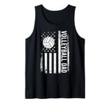 Vintage Volleyball Dad USA Flag Retro Fathers Day Daddy Papa Tank Top