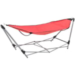 Vidaxl - Hamac avec support pliable Rouge Rouge