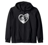 Saint Bernard Mom Dog Art Valentine's Day Heart Zip Hoodie