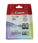 Genuine Canon PG-510 Black & CL-511 Colour Ink Cartridges For PIXMA MP280 New