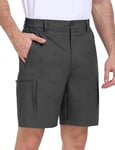 MoFiz Men's Casual Cargo Shorts Summer Combat Work Shorts with Zip Pockets Dark Grey US M=EU L