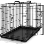 TRESKO Cage de Transport pour Chien Pliable XXL - 122 x 74,5 x 80,5 cm | 2 Portes | Transportable | Caisse de Transport en métal