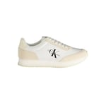 Calvin Klein Jeans Women's Retro Runner Trainers, White (Bright White/Creamy White), 4