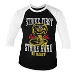 Hybris Strike First - Hard No Mercy Baseball 3/4 Sleeve Tee (S,WhiteBlack)