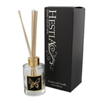 120ml Cream & Vanilla Reed Diffuser Fragrance Black Gold Butterfly Label