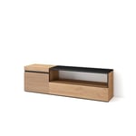 Skraut Home | Meuble TV | Banc Télé | Grand Espace de Rangement | 150x45x35cm | pour Les TV jusqu'à 65" | Meubles de Salon | Style Moderne | Chêne