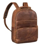 STILORD: 'Pavel' Sac a Dos Cuir Homme Vintage Sac à Dos d'Affaires pour Ordinateur Portable 15.6 Pouces Grand Sac Backpack Femme en Cuir Véritable, Couleur:marron moyen