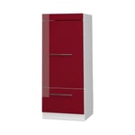 Vicco - Armoire micro-ondes Fame-Line, Rouge bordeaux Haute brillance, 60 cm