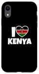 Coque pour iPhone XR I Love Kenya avec le drapeau et le coeur
